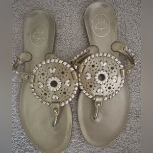 Gold Jelly Flip Flops